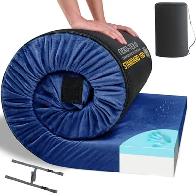 3-inch memory foam camping pad, blue