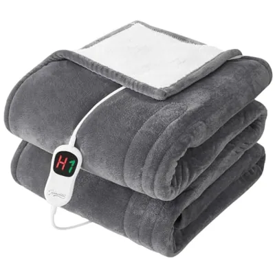 Heated blanket, twin 62″×84″, grey