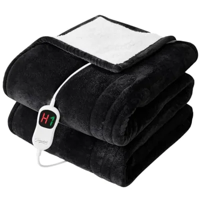 Heated blanket, twin 62″×84″, black